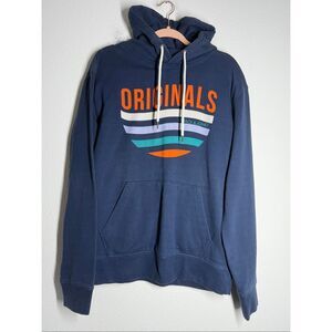 Jack & Jones Cotton Hoodie Blue  Orange Graphic Sz XLSee Description